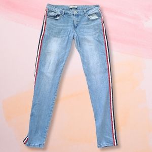Blue Connection Light Striped Denim Skinny Jeans